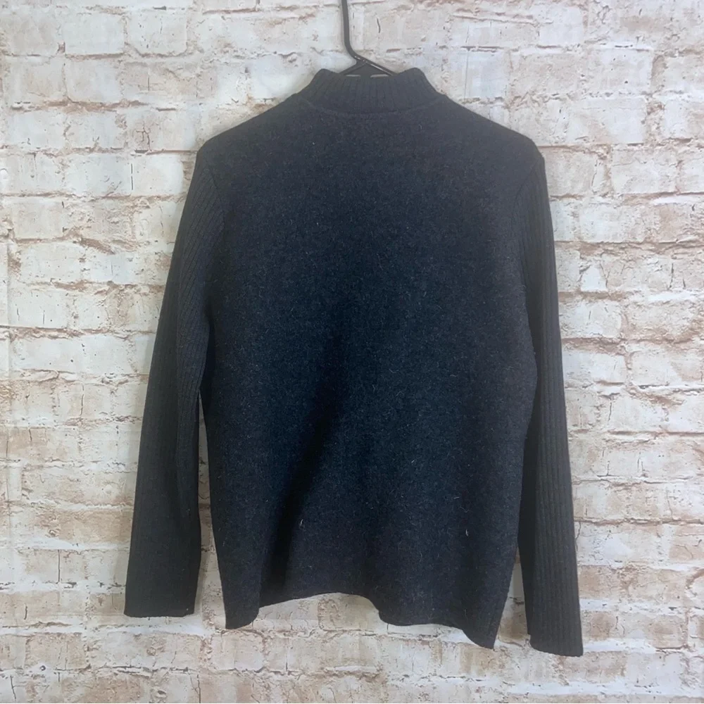 Eileen Fisher Gray Wool Bomber Jacket Size Medium - Picture 5 of 8